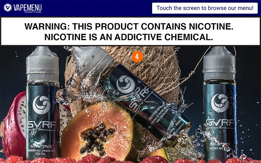 Reclame vape products in the banner